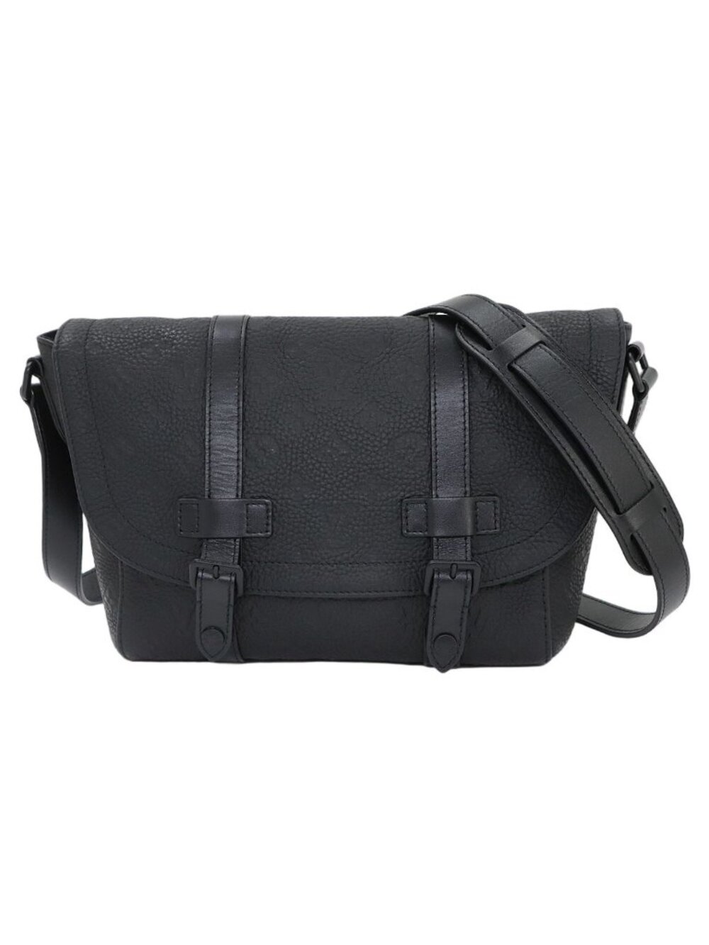 Louis Vuitton Monogram Taurillon Christopher Messenger Shoulder Bag Black